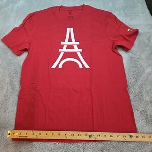 District T-Shirt Mens L Paris 2024 Olympics Coca-Cola Eiffel Tower Graphic Red